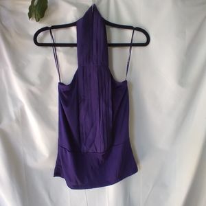 The Limited Tank Top Womens Size S Sleeveless Purple Satin High Neck Nwt